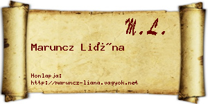 Maruncz Liána névjegykártya